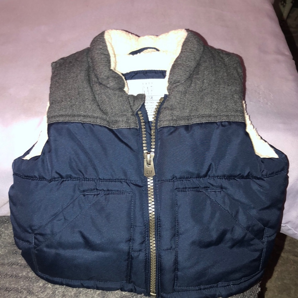 Kids Navy and Gray Puffer Vest by Baby Gap